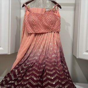 Draped Saree set with scarf